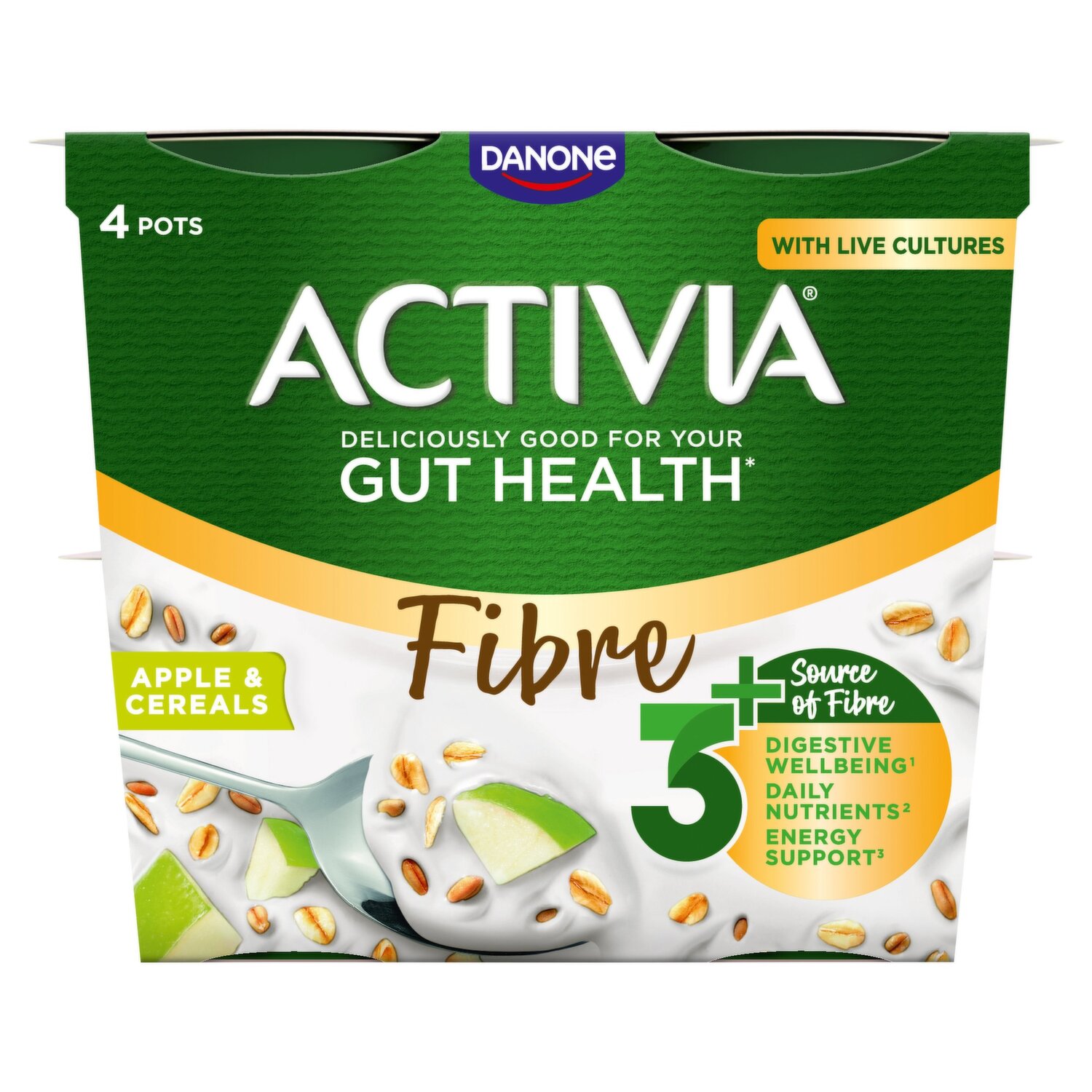 Activia Apple & Cereals 4 x 115g (460g) - Dunnes Stores