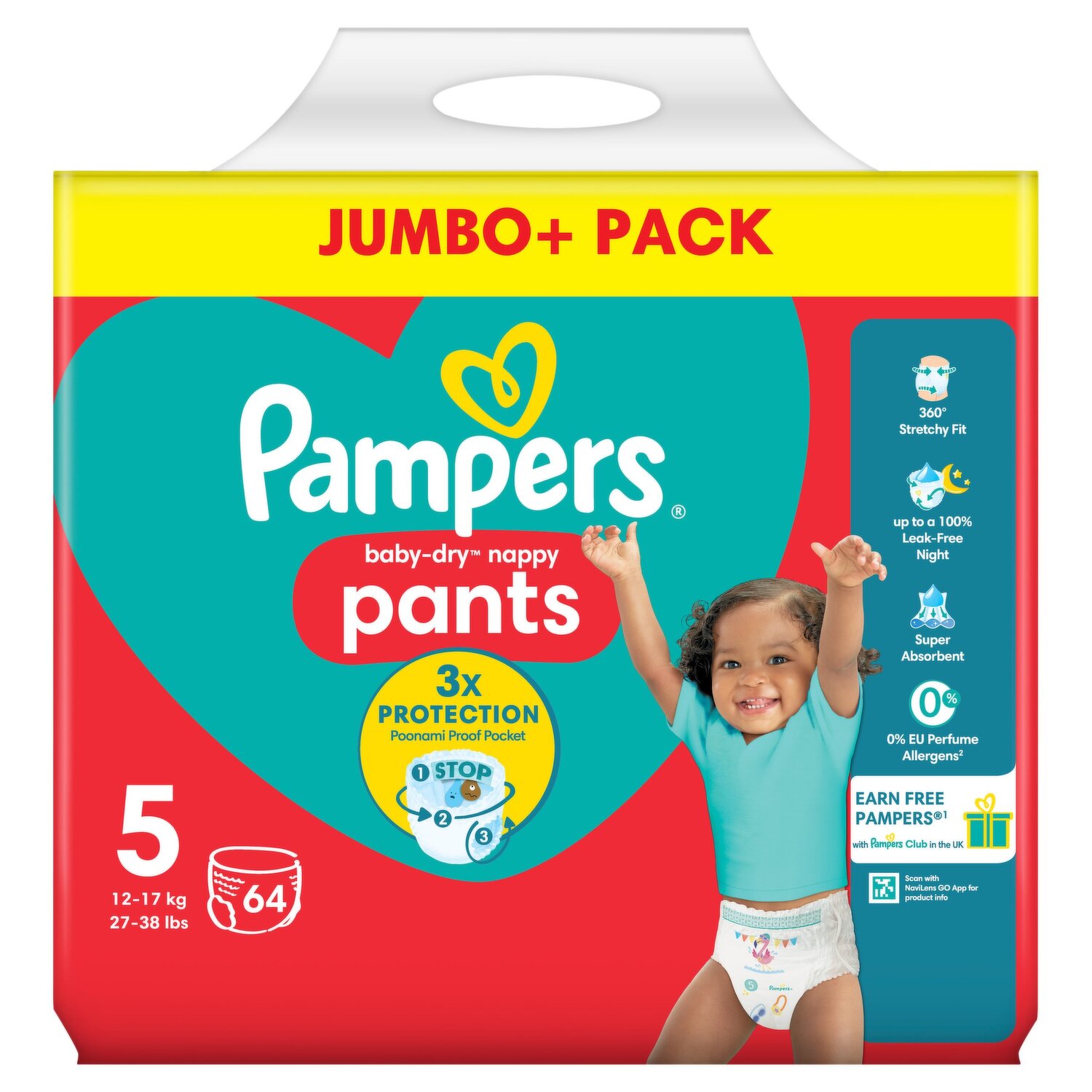 Pampers Baby-Dry Size 8 Nappies Jumbo+ Pack - ASDA Groceries