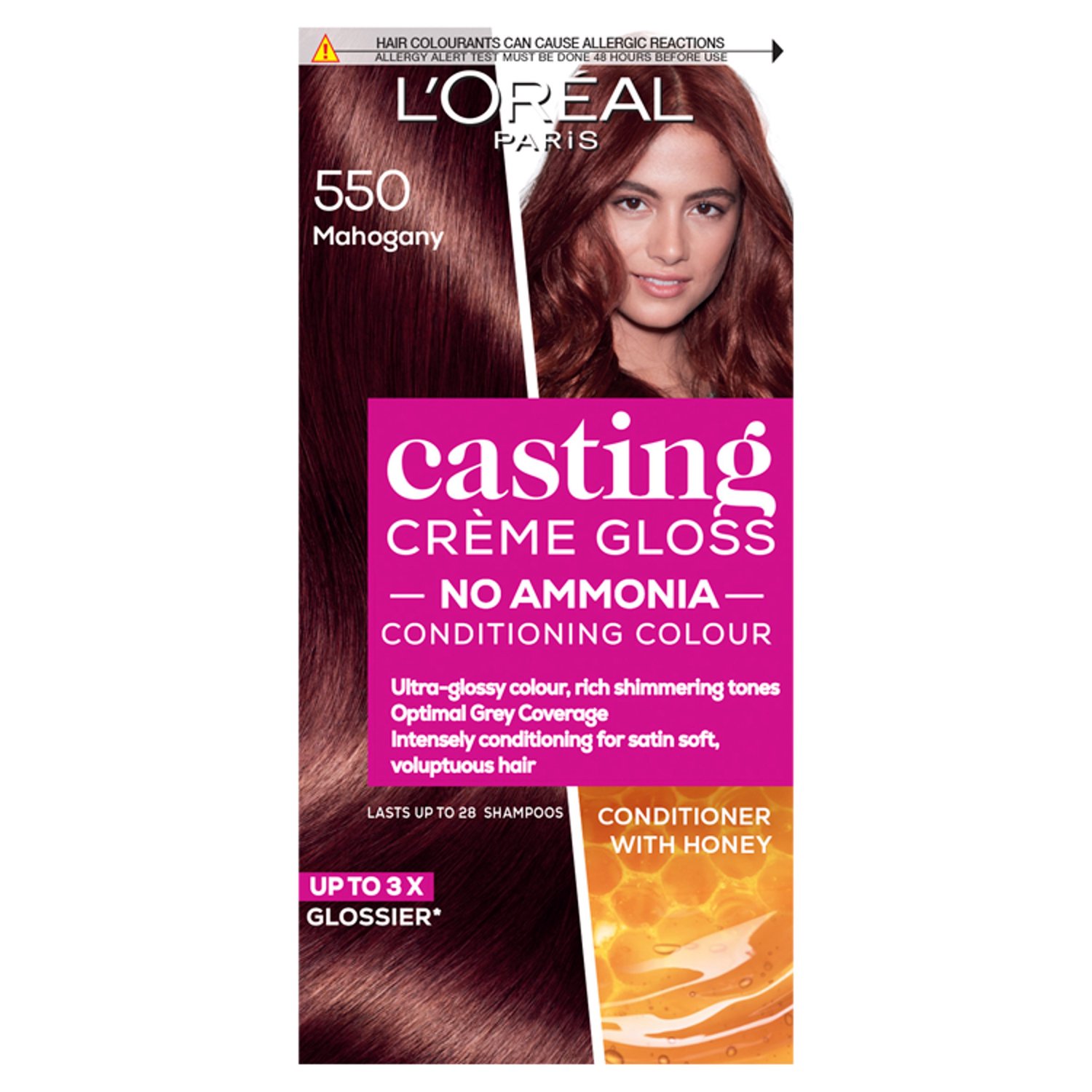 L'Oreal Casting Creme Gloss 550 Mahogany Brown Semi Permanent Hair Dye