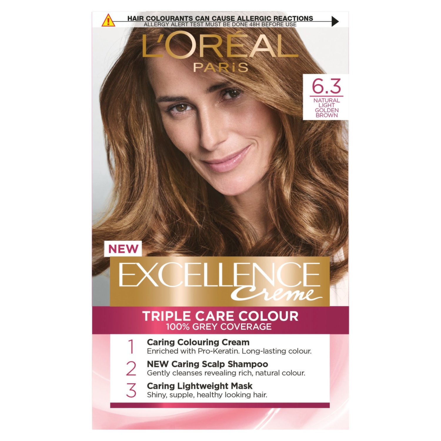 L'Oreal 6.3 Natural Light Golden Brown Permanent Hair Dye