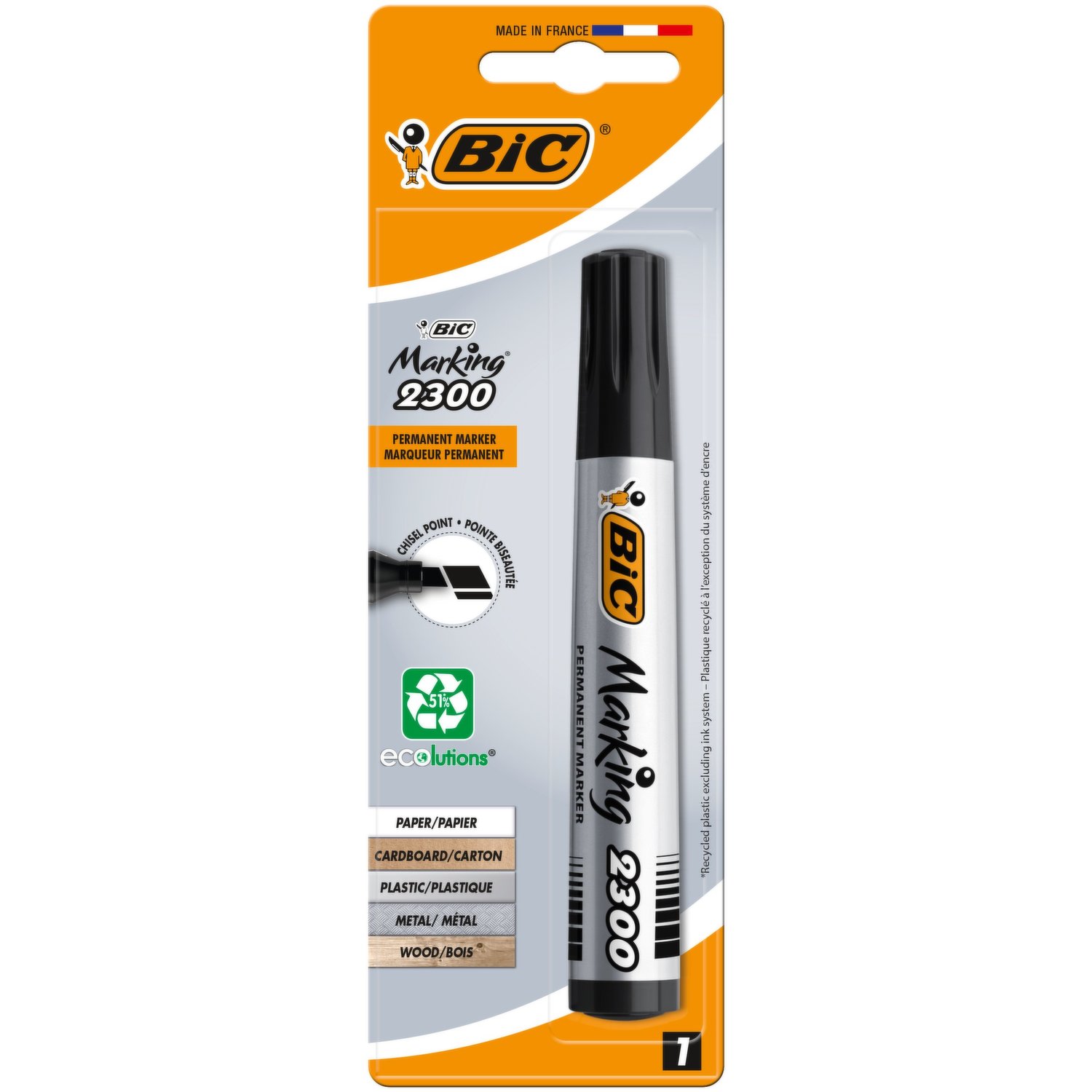 BIC Black Permanent Marker Pen 2300 (THICK)