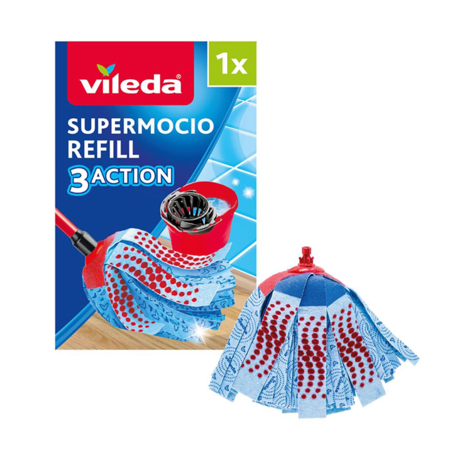 Vileda turbo 2in1 multipack Refill #white-red 