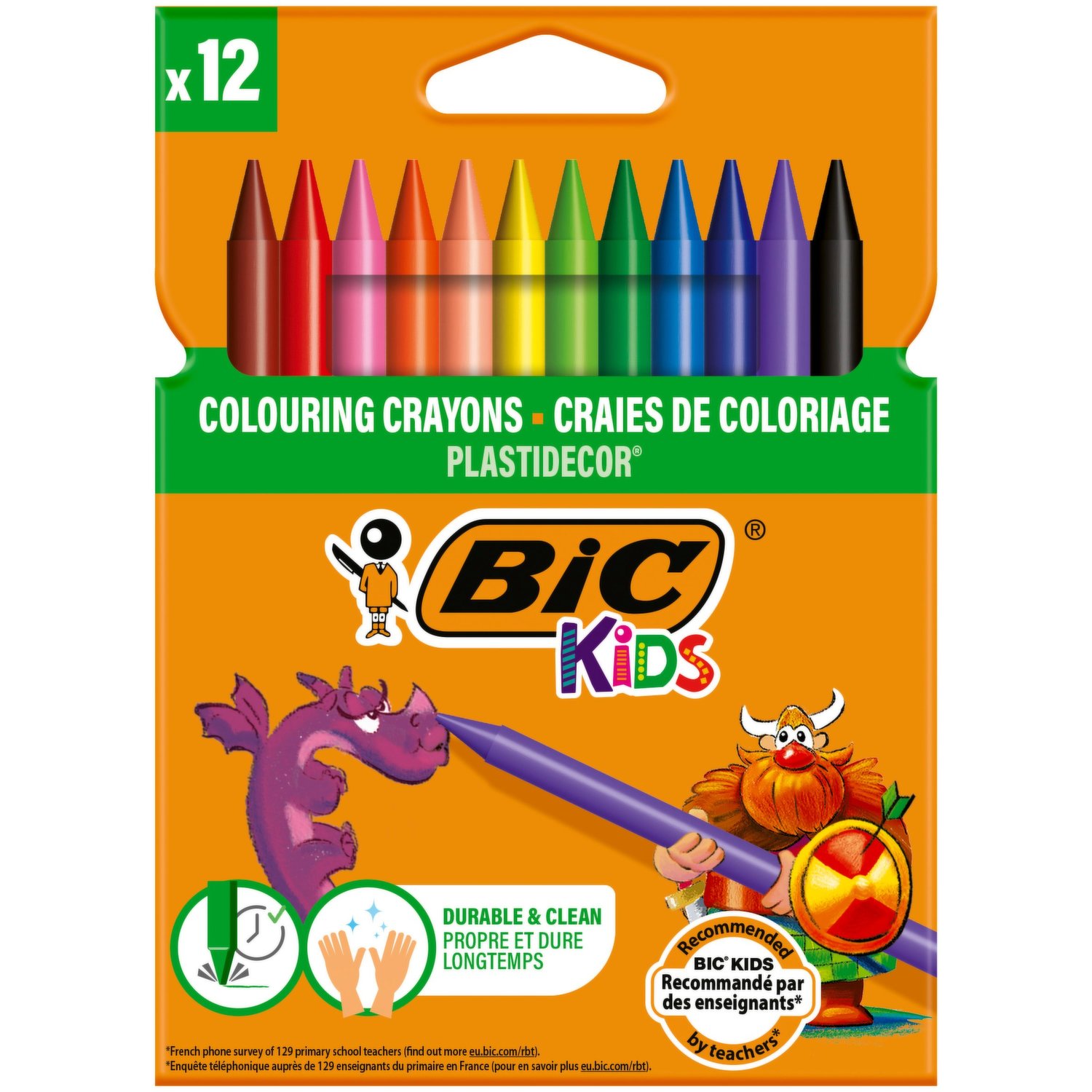 Plasticolor Bic Pochette de 12 crayons Plastidécor forme ronde couleurs  assorties - prix pas cher chez iOBURO- prix pas cher che