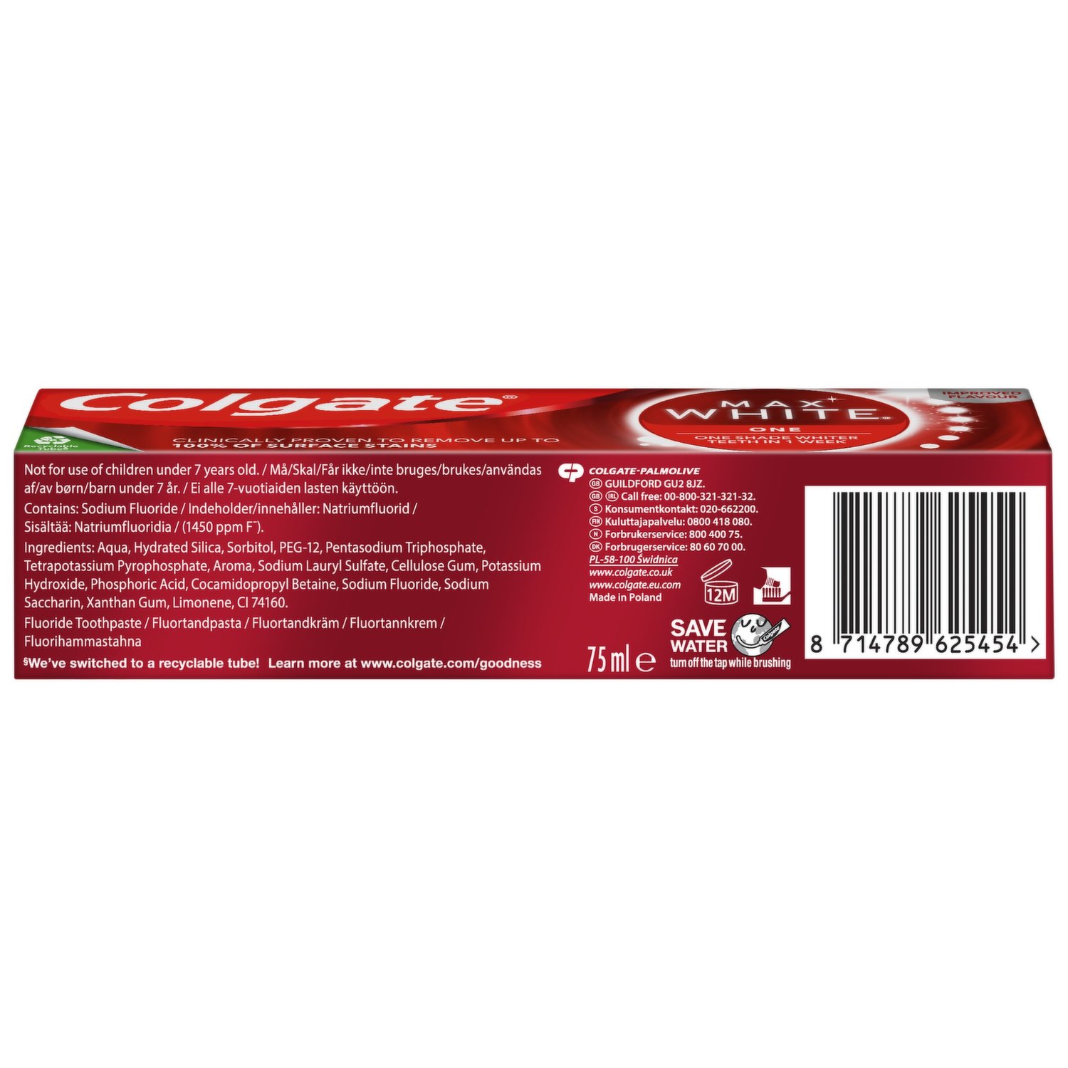 Colgate Max White Ultra Active Foam Whitening Toothpaste 75ml - Dunnes  Stores