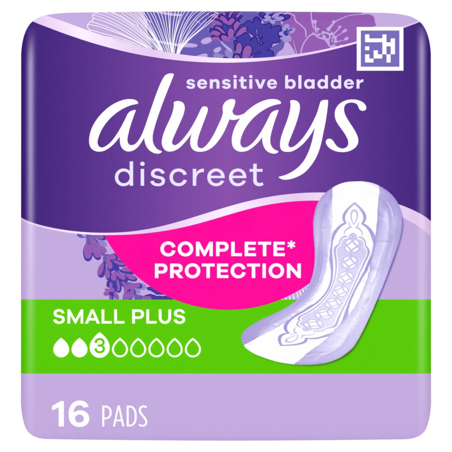 Always Discreet Incontinence Pads Small x16 Plus