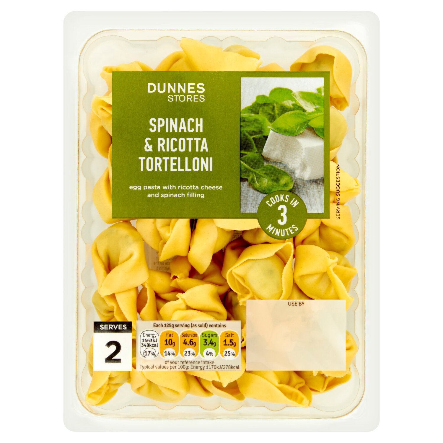 Dunnes Stores Spinach & Ricotta Tortelloni 250g