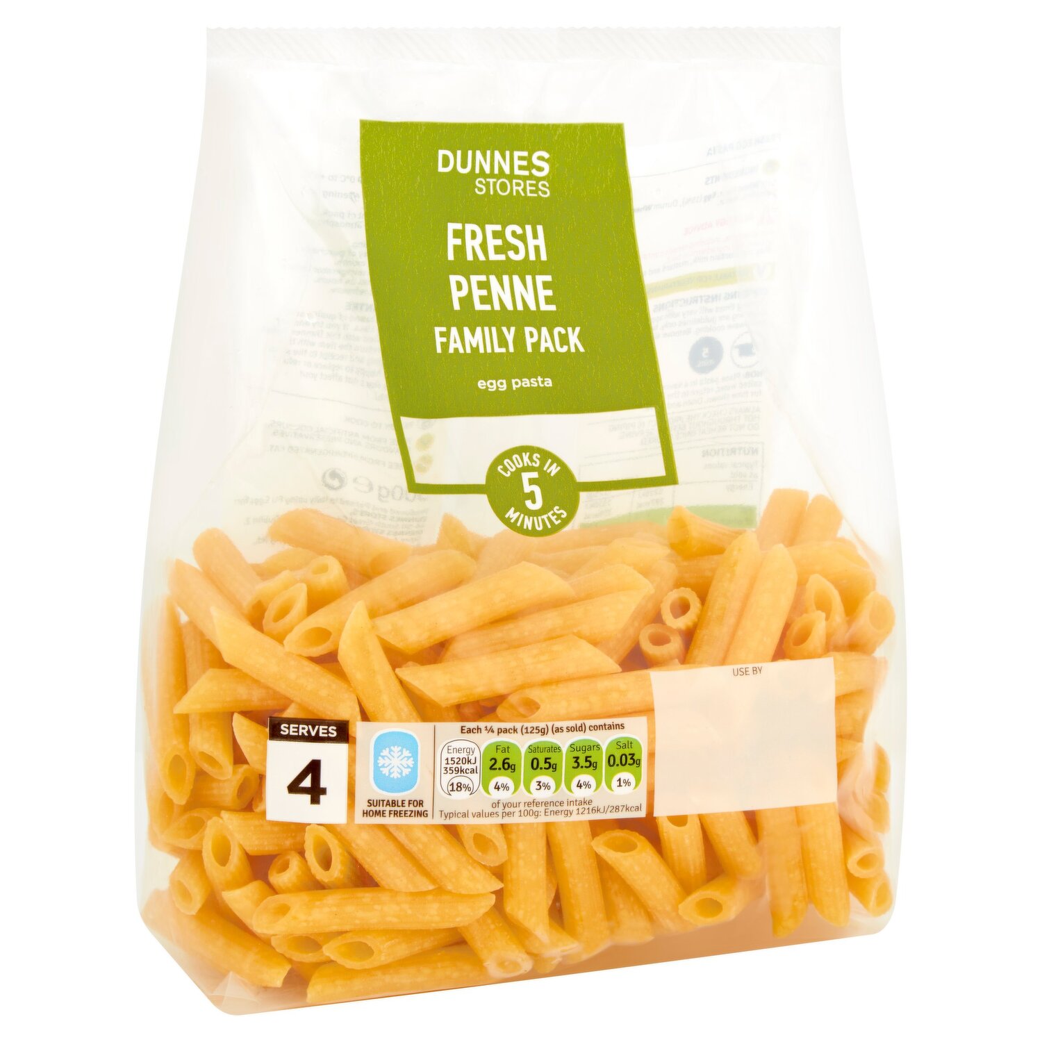 Dunnes Stores Fresh Penne Egg Pasta Family Pack 500g