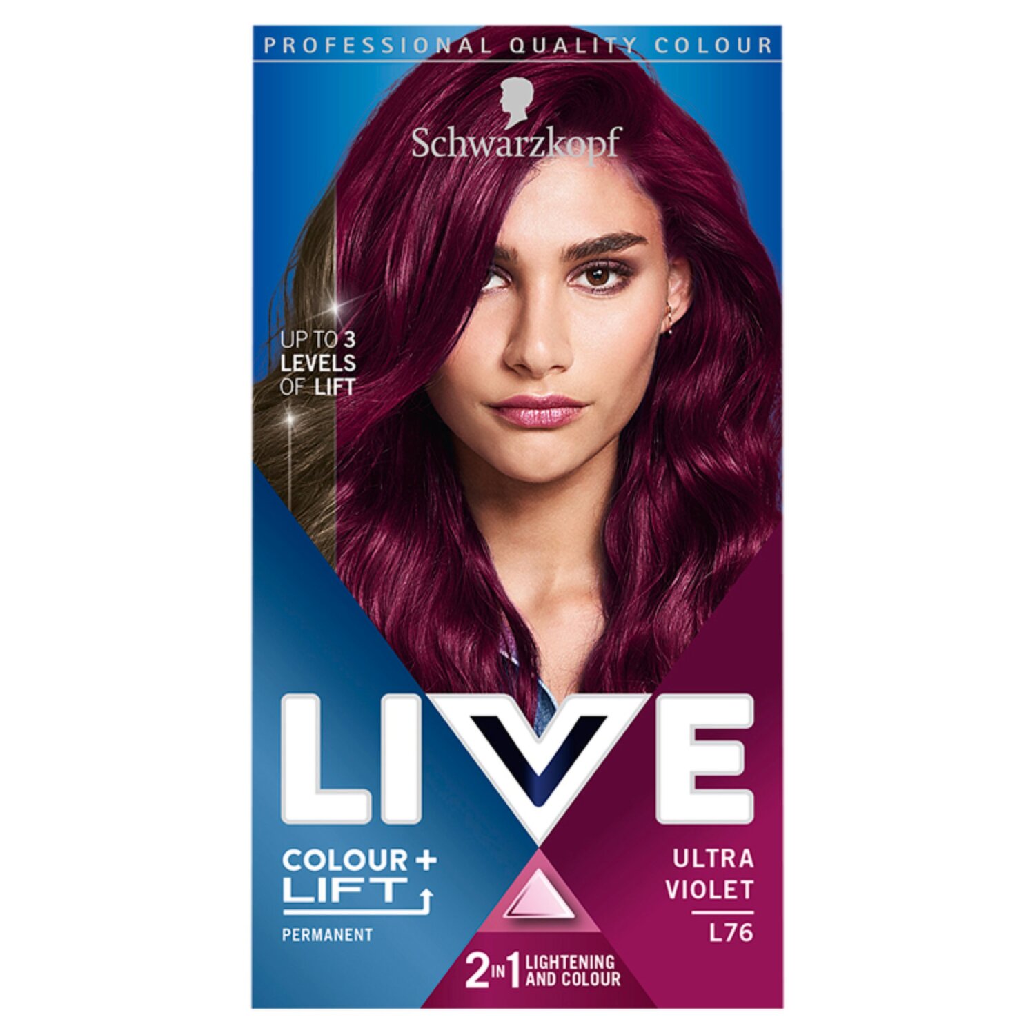 Schwarzkopf Live Colour + Lift Purple Hair Dye Ultra Violet L76 Permanent