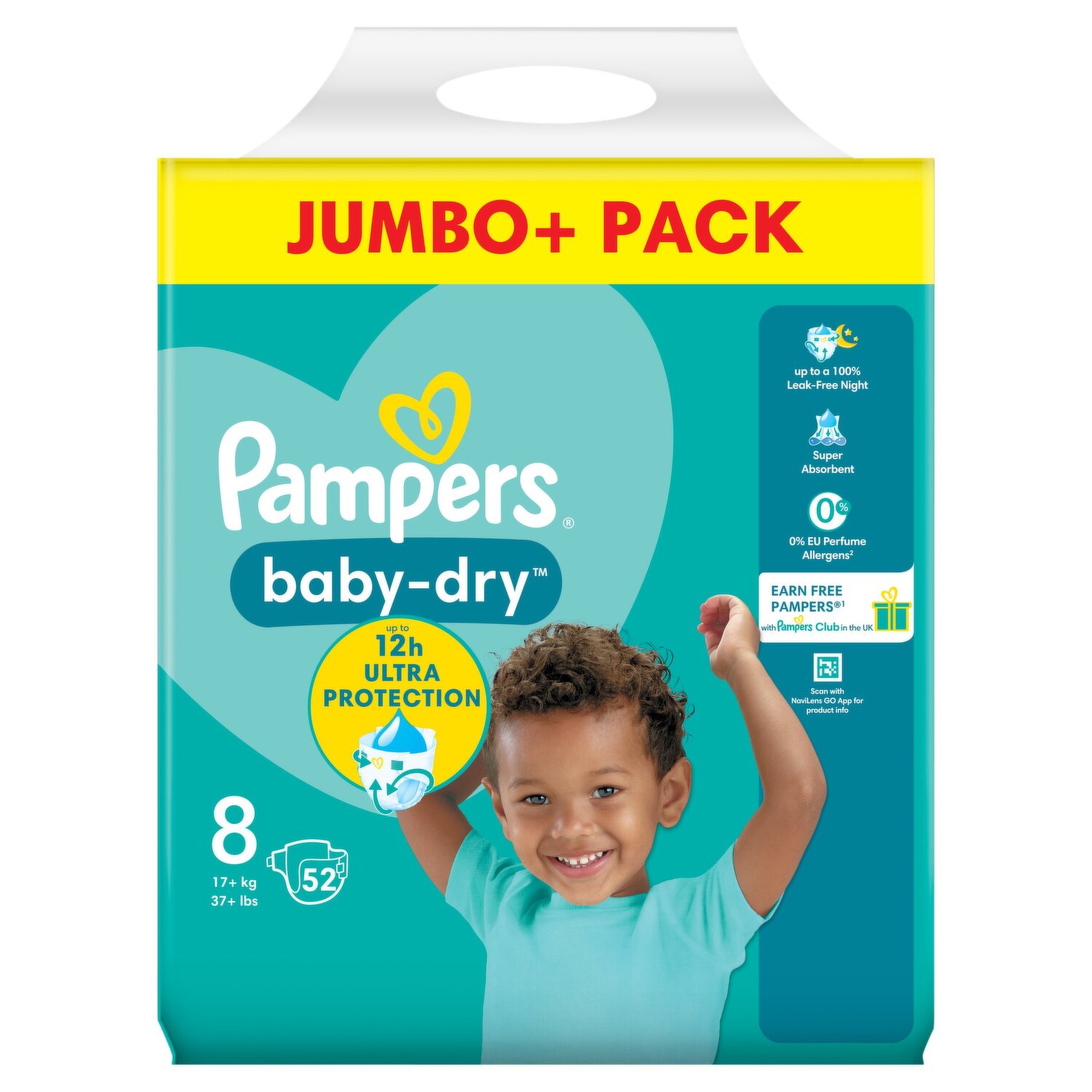 Pampers Baby Dry Size8 Diaper Pants 19+kg Stretchy Large Monthly Pack  117Nappies