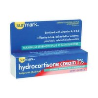 Sunmark Hydrocortisone Cream, 1% Moisturizer, 1 Each