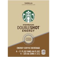 Starbucks Doubleshot Energy Vanilla, Cans (Pack of 4), 44 Ounce