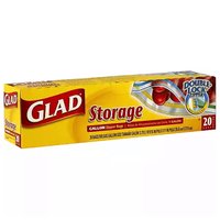 Glad Food Storage Zipper, Gallon, 20 Each