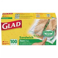 Glad Sandwich Bags,  Zipper, 100 Each