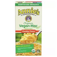 Annie's Organic Pasta & Sauce, Vegan Mac, Cheddar, 6 Ounce