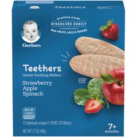 Gerber Teething Wafers, Strawberry, Apple & Spinach, 1.7 Ounce