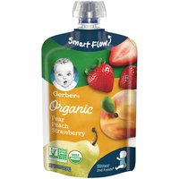 Gerber Organic 2nd Baby Food, Pear Peach Strawberry, 3.5 Ounce