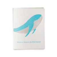 Bradley & Lily Whale Birthday Greeting Cards, 1 Each