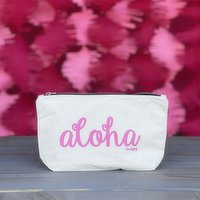 Aloha Canvas Pouch, Pink, 1 Each
