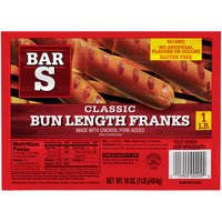 Bar-S Classic Bun Length Franks, 16 Ounce