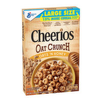 General Mills Cheerios Cereal, Oats 'n Honey, Large Size, 18.2 Ounce