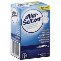 Alka-Seltzer Original Effervescent Tablets, 12 Count, 12 Each