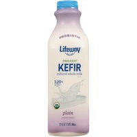 Lifeway Organic Kefir Whole Milk, Plain, 32 Ounce