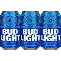 Bud Light Beer, Cans (Pack of 6), 72 Ounce