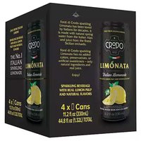 Crodo Limonata Sparkling Lemonade, Cans (Pack of 4), 44.8 Ounce