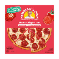Newman's Own Uncured Pepperoni Thin & Crispy Crust Pizza, 15.1 Ounce