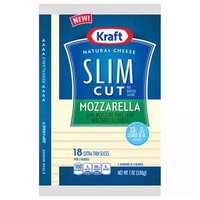 Kraft Slim Cut Mozzarella Cheese Slices, 7 Ounce