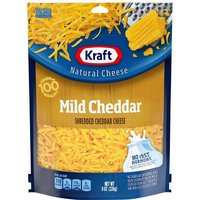 Kraft Shredded Mild Cheddar Cheese, 8 Ounce