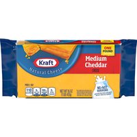 Kraft Medium Cheddar Cheese, 16 Ounce