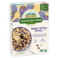 Cascadian Farm Cereal Berry Vanilla Puffs, 10.25 Ounce