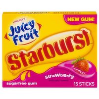 Juicy Fruit Gum, Starburst Strawberry, 15 Each