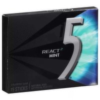 5 Gum, Sugarfree, React 2 Mint, 15 Each