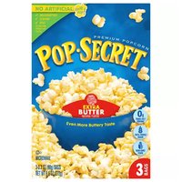 Pop Secret Microwave Premium Popcorn, Extra Butter (Pack of 3), 9.6 Ounce