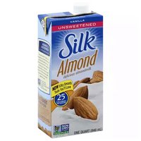 Silk Almondmilk, Vanilla, Unsweetened, 32 Ounce