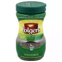 Folgers Instant Coffee, Decaffeinated, 8 Ounce