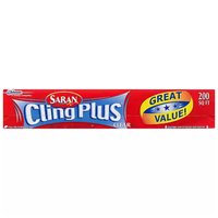 Saran Cling Plus Clear Wrap, 200 Foot