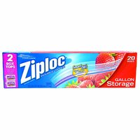 Ziploc 00350 Gallon Storage Bag 20 Pack: Food Storage Bags Zipper & Coated  (025700003502-2)
