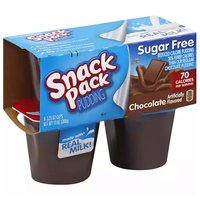 Snack Pack Pudding, Sugar Free, Chocolate, 4 Each