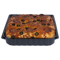 Focaccia Bread, Pepperoni, Black Olive, Cheddar, 32 Ounce