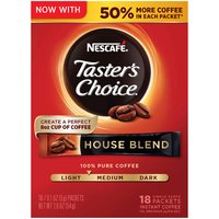 Nescafe Taster's Choice Coffee, House Blend Sticks, 18 Each