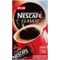 Nescafe Clasico Instant Coffee, Dark Roast, 7 Each