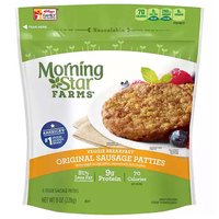 MorningStar Farms Breakfast Veggie Sausage Patties Original Sausage Patties, 8 Ounce