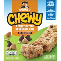 Quaker Chewy Granola Bars, Peanut Butter Chocolate Chip, 8 Each