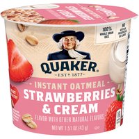 Quaker Oatmeal, Strawberries & Cream, 1.51 Ounce