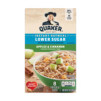 Quaker Instant Oatmeal, Lower Sugar Apple Cinnamon, 8 Each