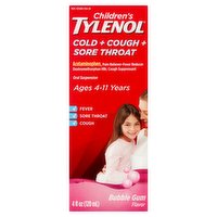 Tylenol Children's Bubble Gum Flavor Oral Suspension, 4 Ounce