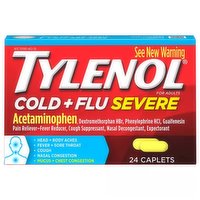 Tylenol Severe Cold & Flu Caplets, 24 Each